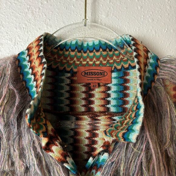 Missoni Multicolor Chevron Fringed Jacket Size 42 / Medium - Picture 4 of 15